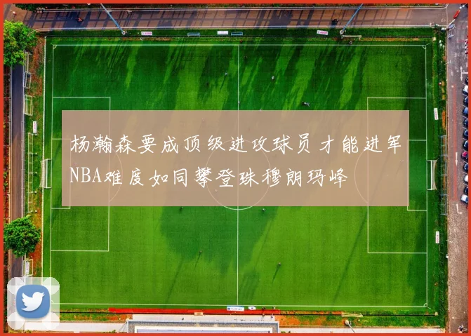 杨瀚森要成顶级进攻球员才能进军NBA难度如同攀登珠穆朗玛峰
